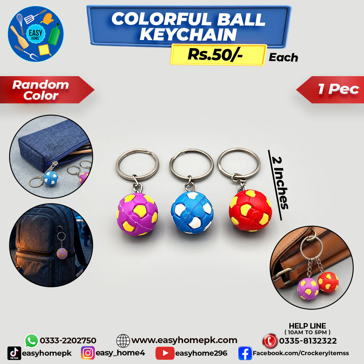 Colorful Ball Keychain