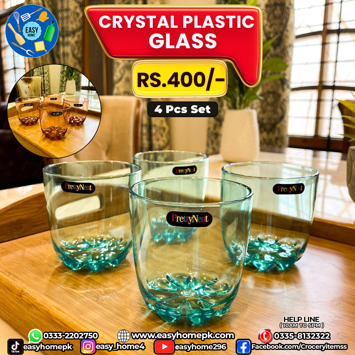 Crystal Plastic Glass – EASY HOME