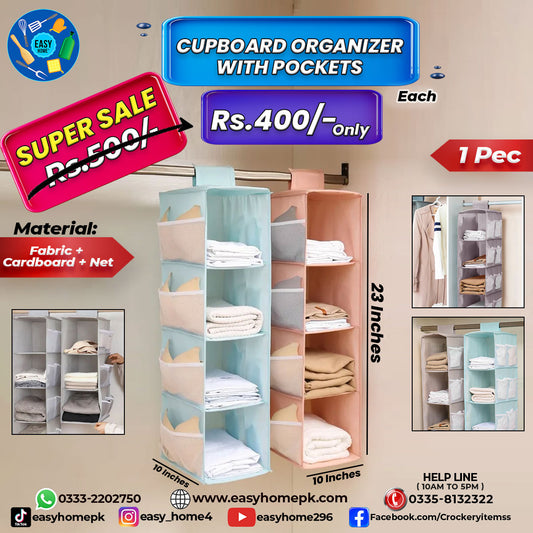 Cupboard Organizer With Pockets