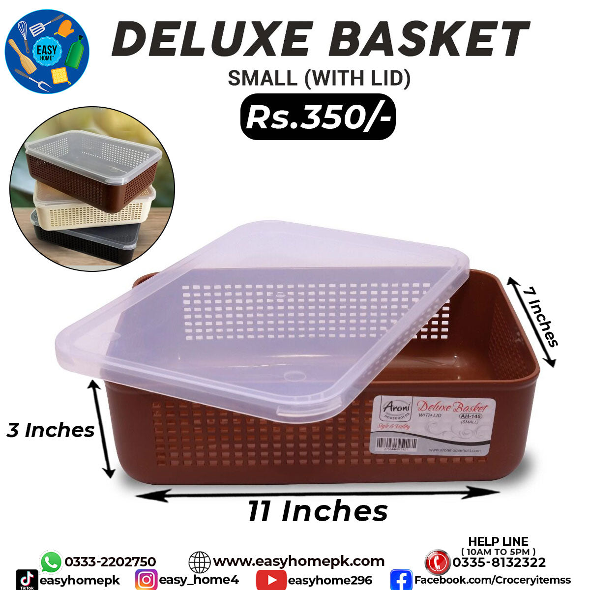 Storage Basket With Lid