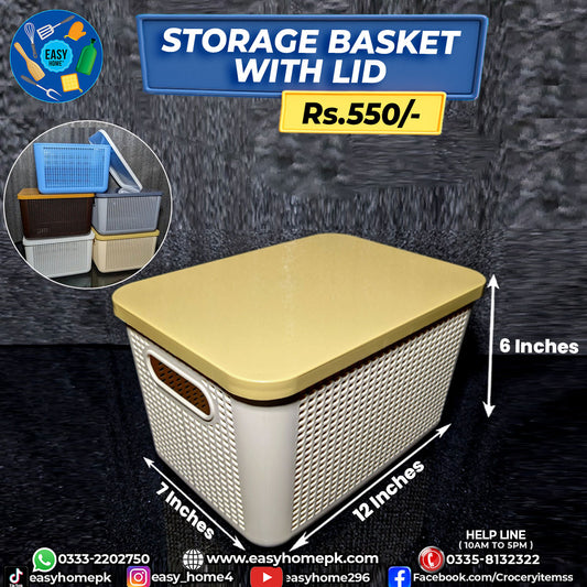 Storage Basket With Lid