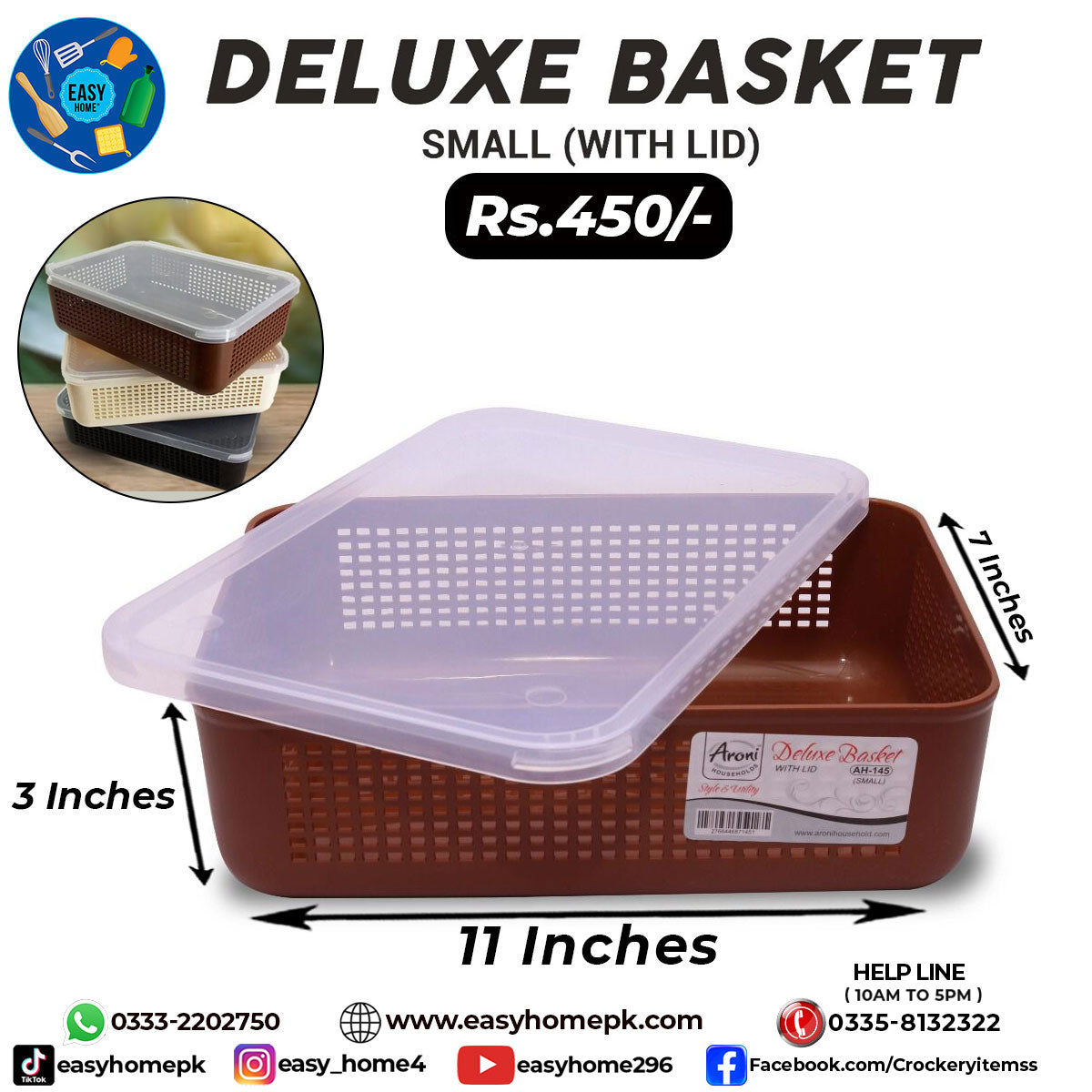 Storage Basket With Lid