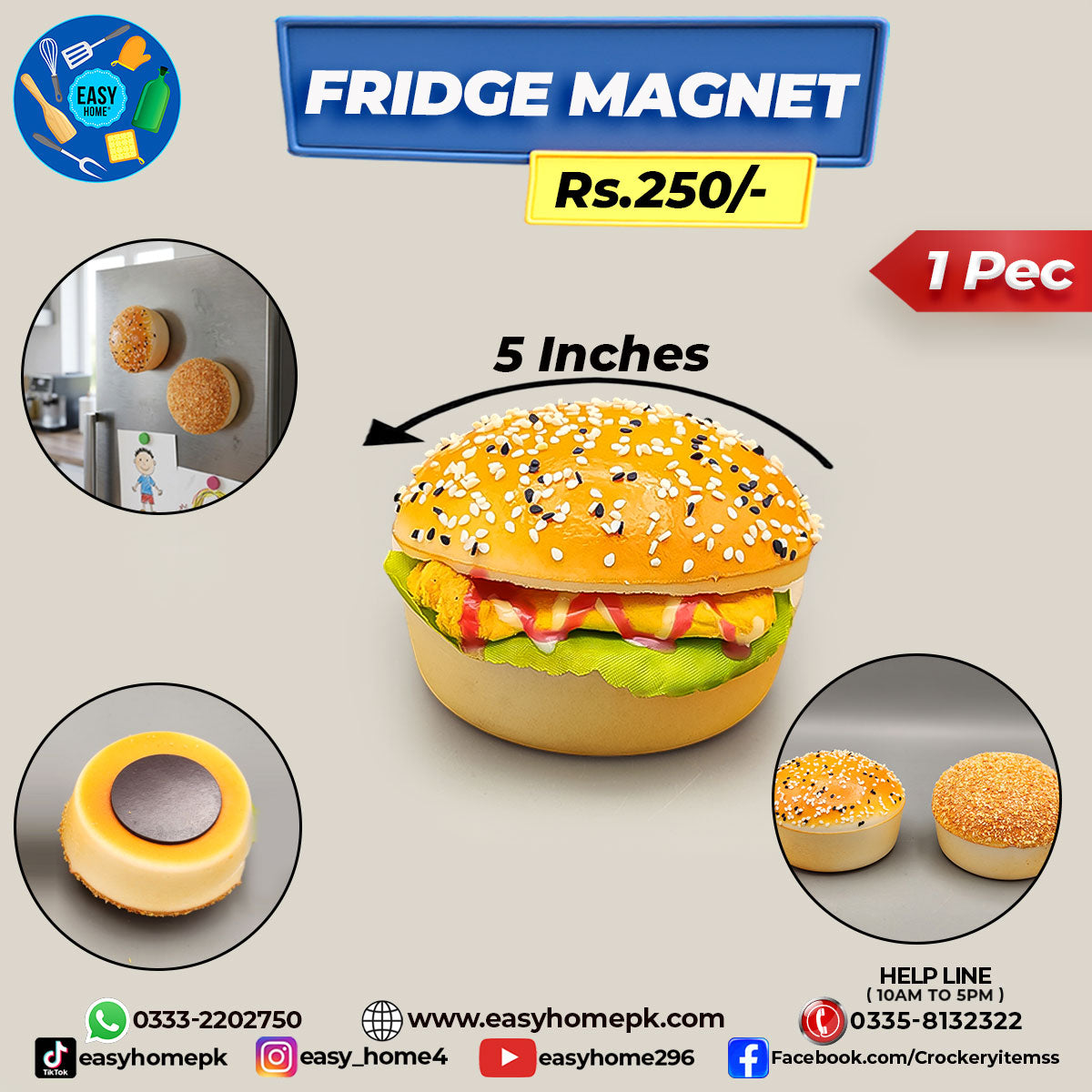 Burger Fridge Magnet