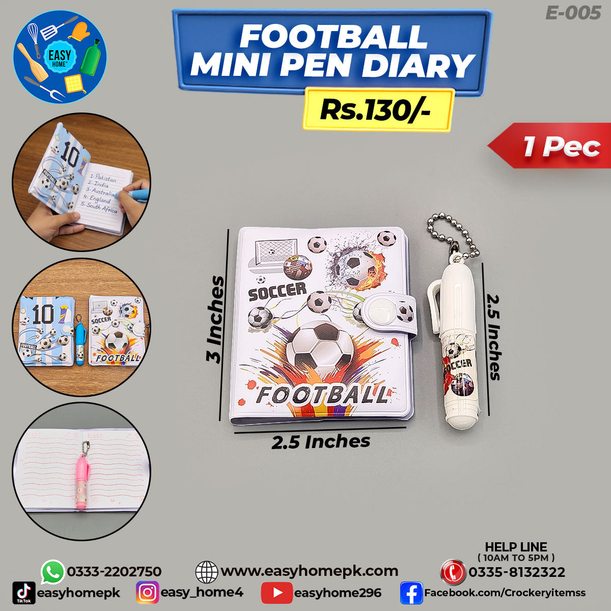 Football Mini Pen Diary