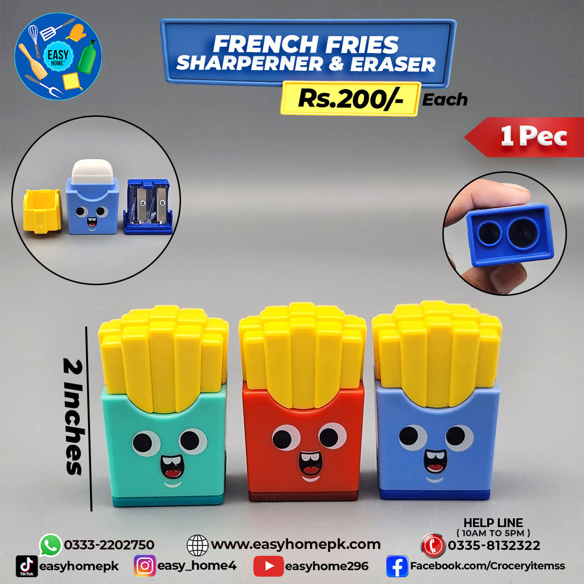 French Fries Sharpener & Eraser