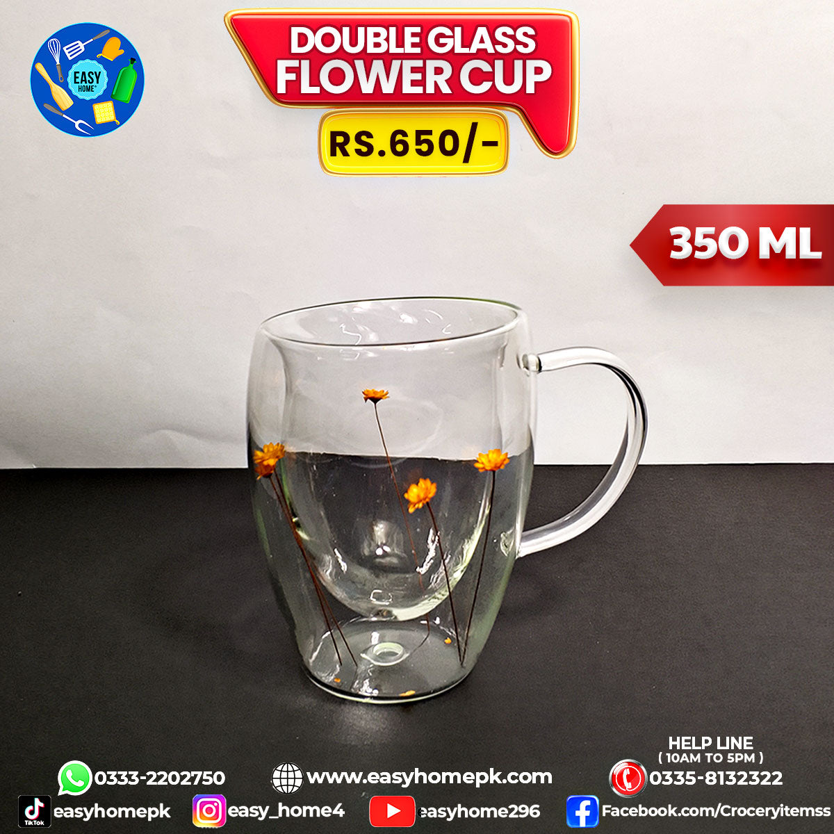 Double Glass Flower Cup