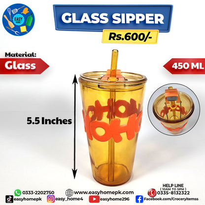Glass Sipper / Glass Straw Cup