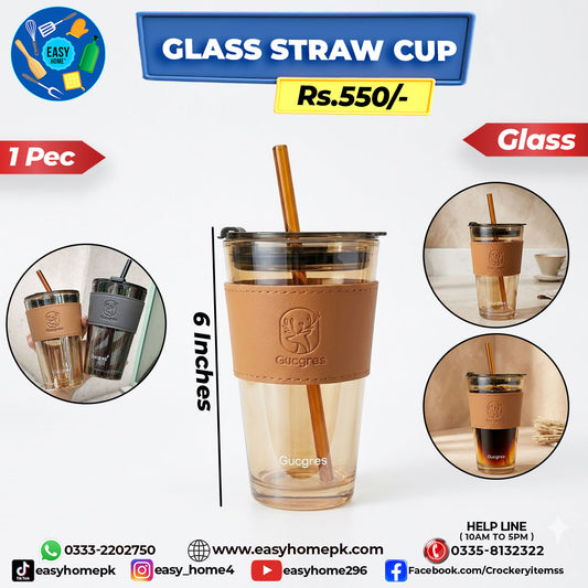 Glass Straw Cup