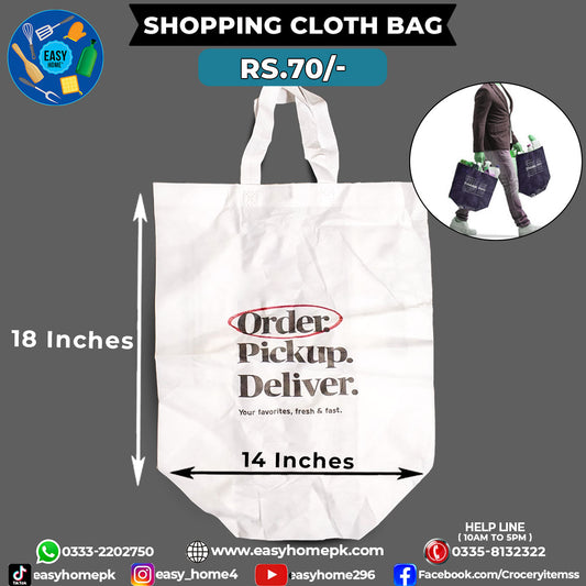 Shopping Cloth Bag - White