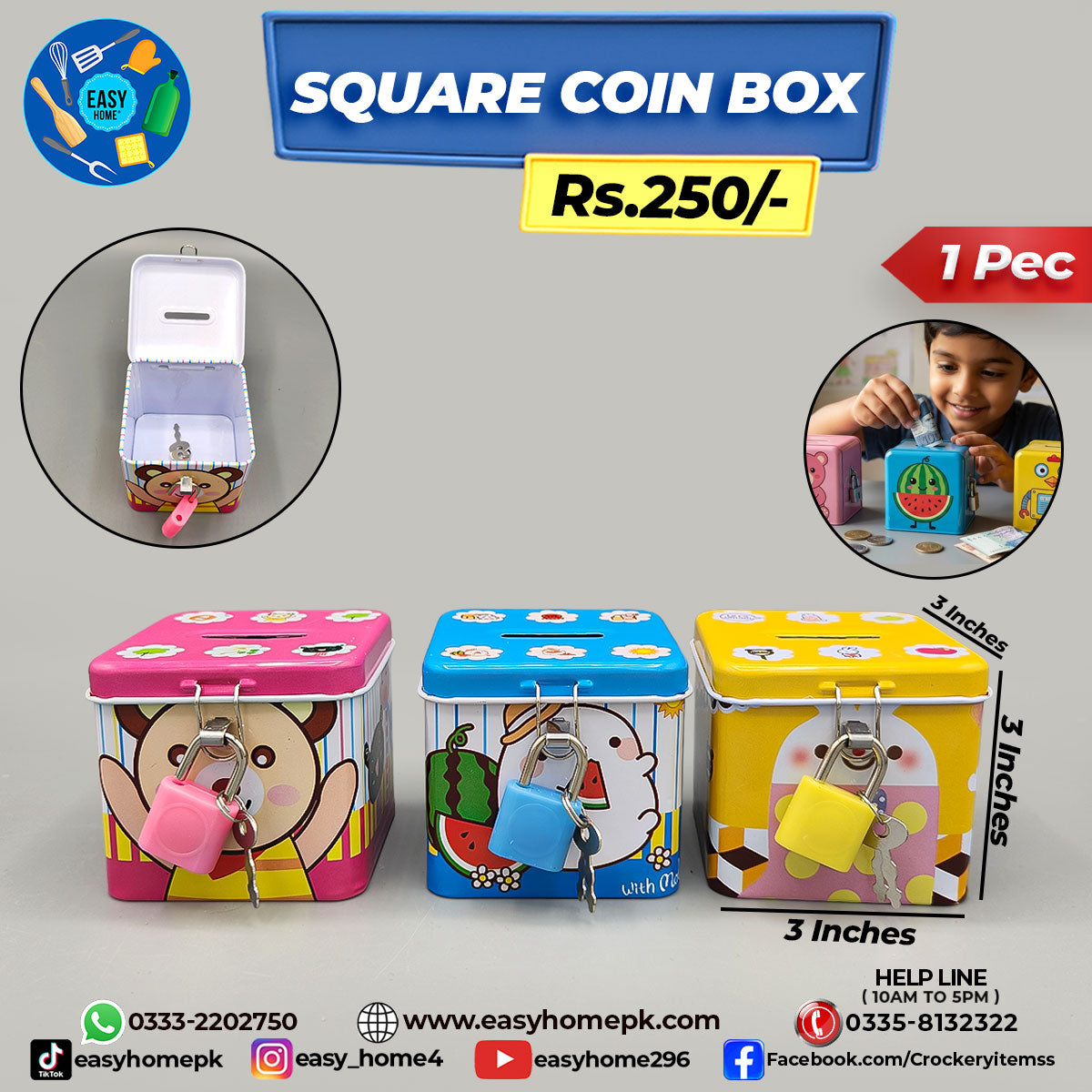 Square Coin Box