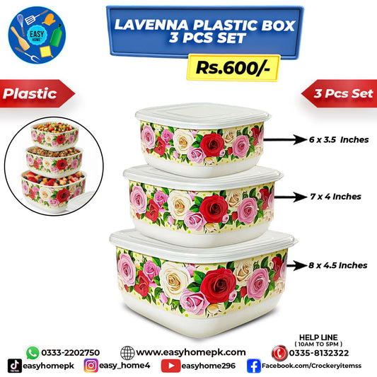 Laveena Plastic Box 3 Pcs Set