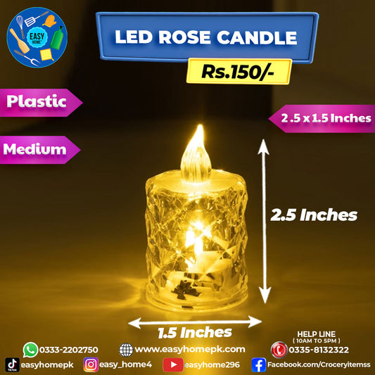 LED Rose Candle - Medium