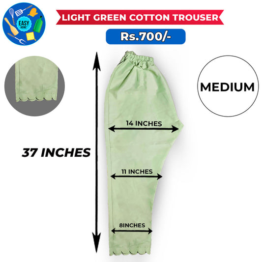 Light Green Ladies Cotton Trouser-Medium