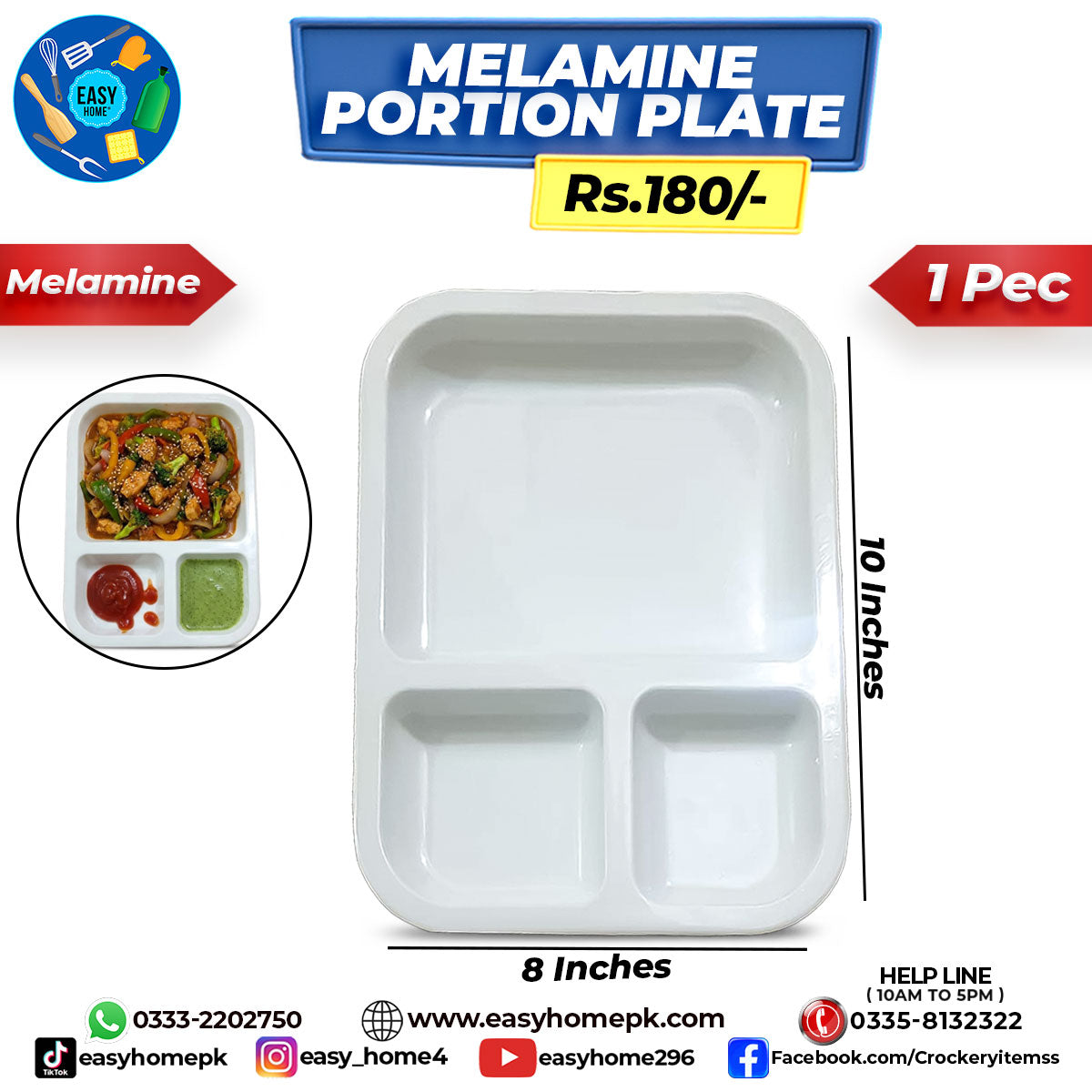 Melamine Portion Plate