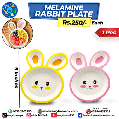 Melamine Rabbit Plate