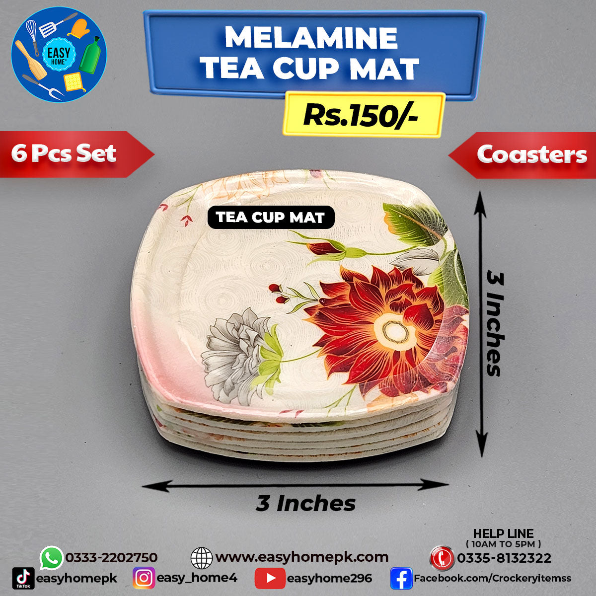 Melamine Tea Cup Mat