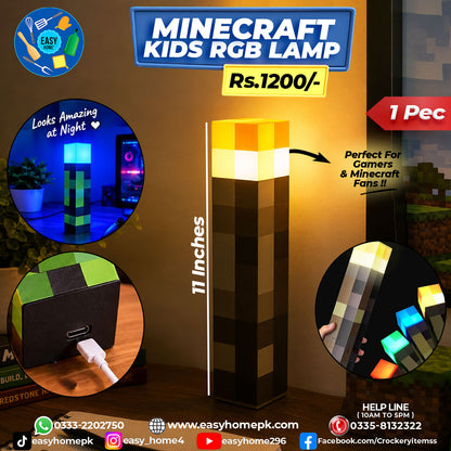 MineCraft Kids RGB Lamp
