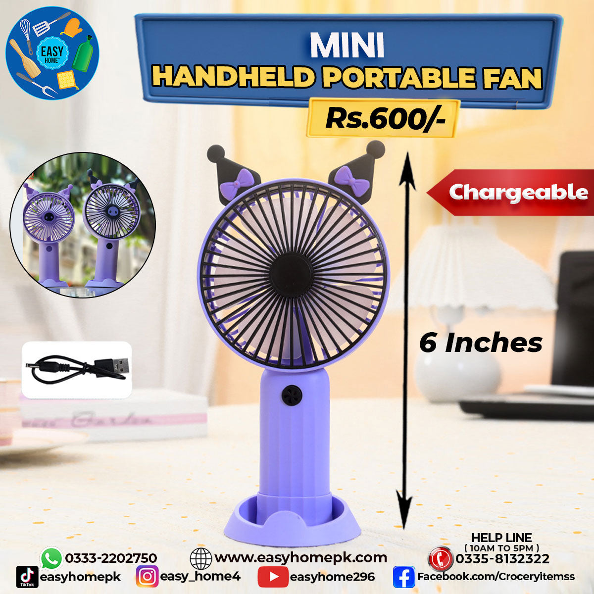 Mini Chargeable Handheld Portable Fan