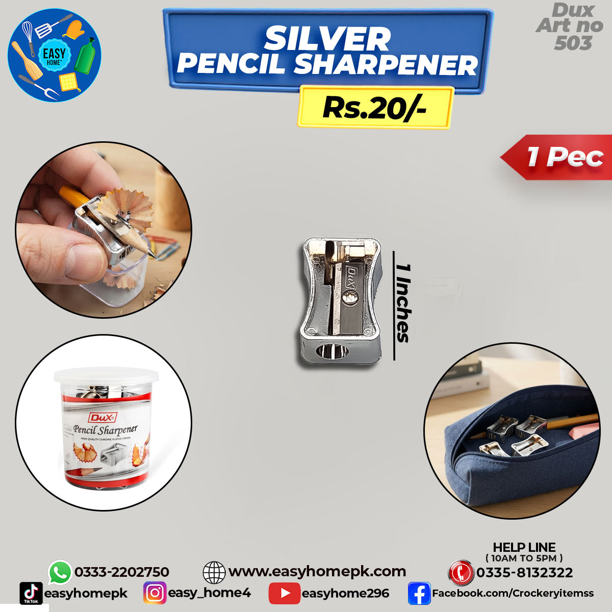Silver Pencil Sharpener