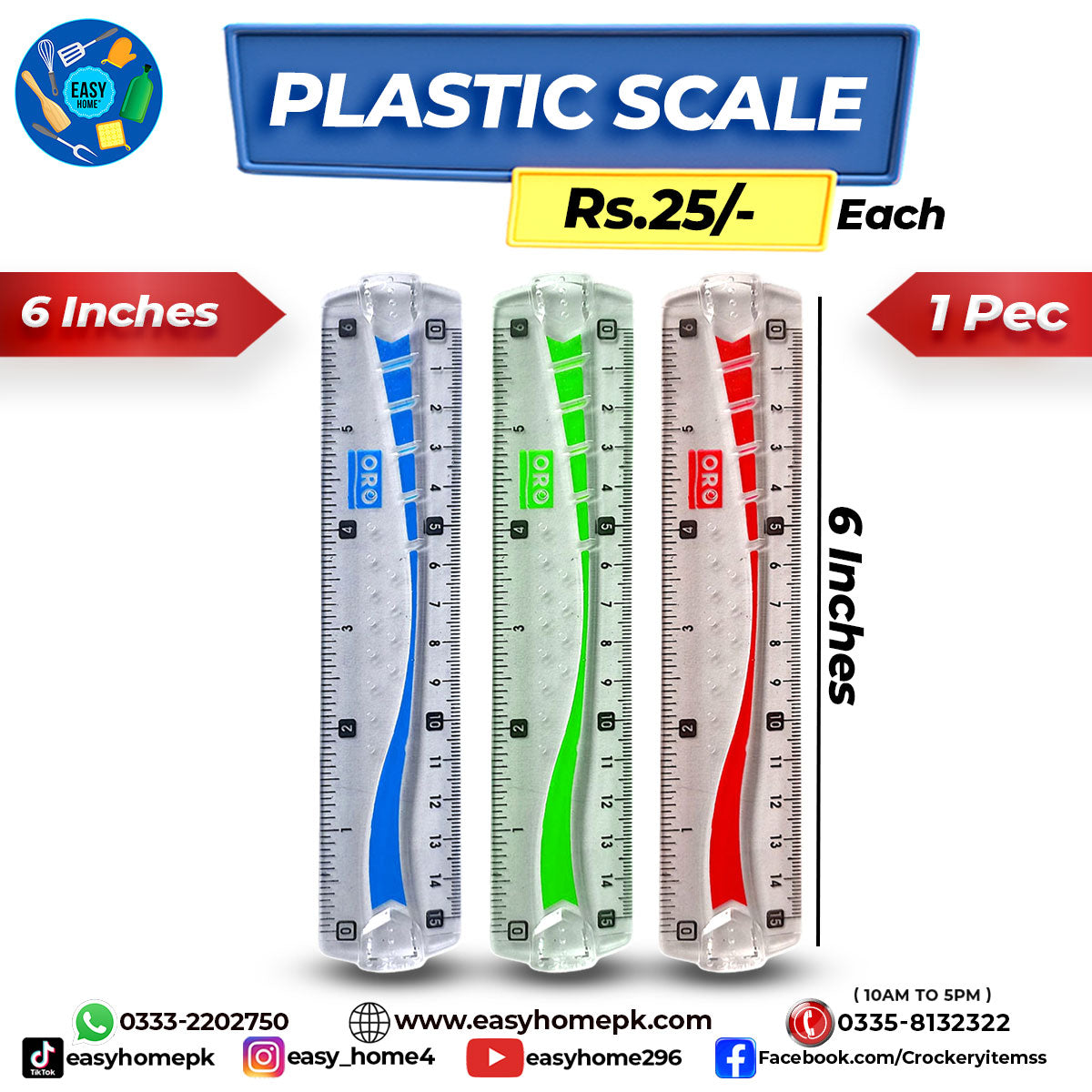 Plastic Scale 6-Inch