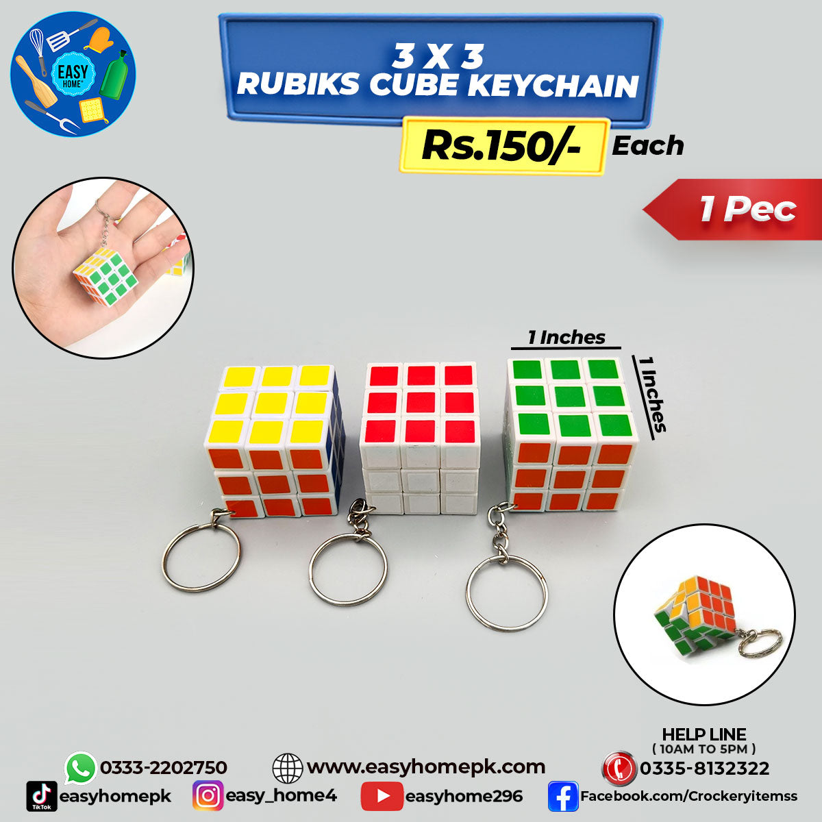 Rubiks Cube Keychain