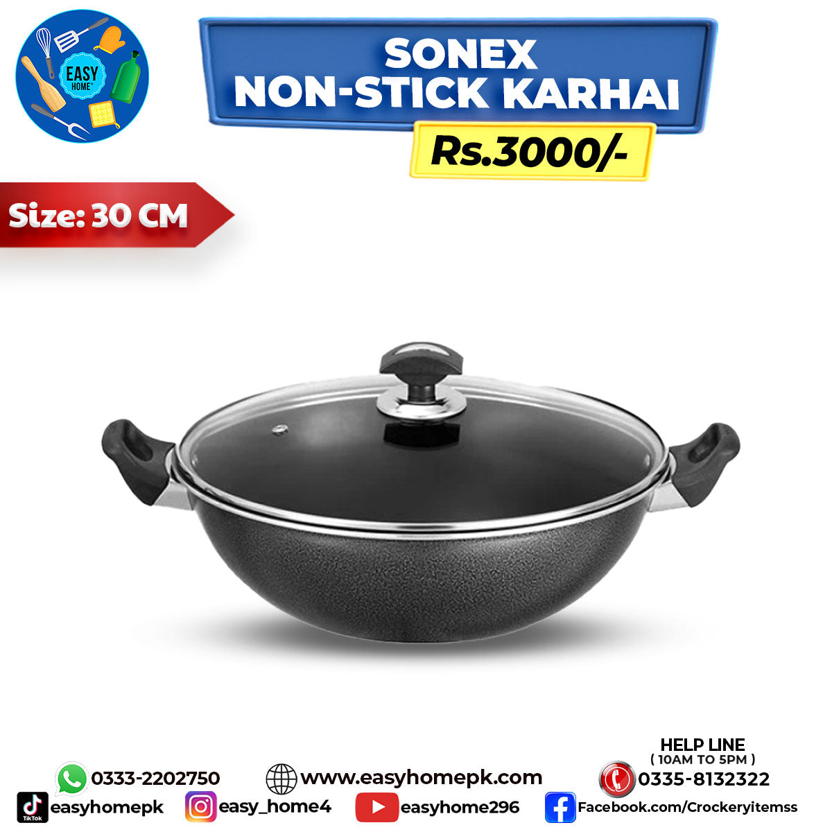 Sonex Non-Stick Karahi - 30 cm
