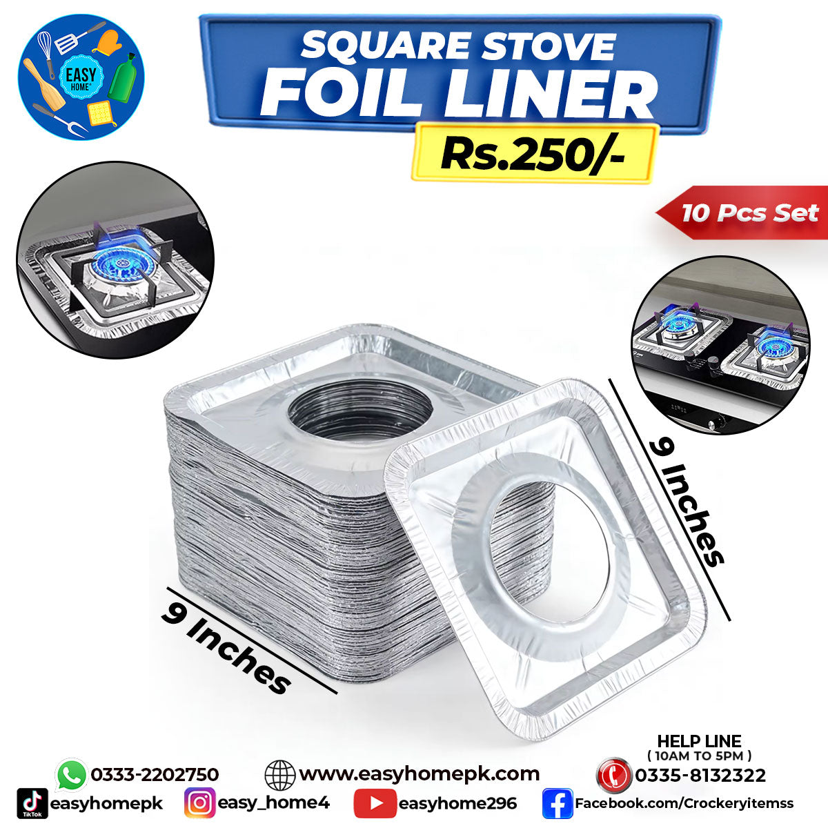 Square Stove Foil Liner