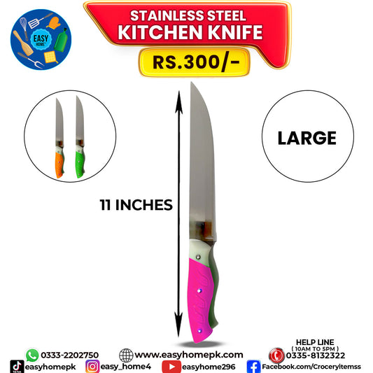 Stainless Steel Kitchen Knife - Large