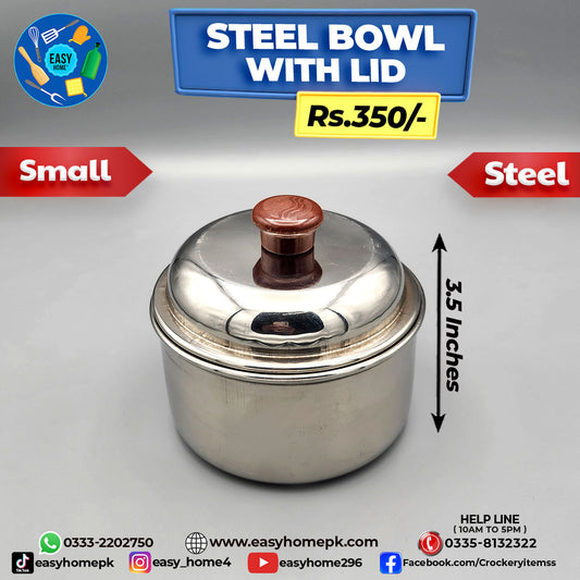 Steel Bowl With lid - Small