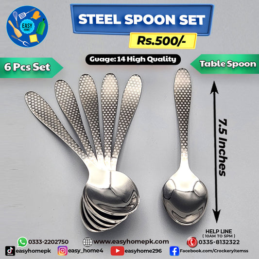 Steel Spoon Set / Table Spoon