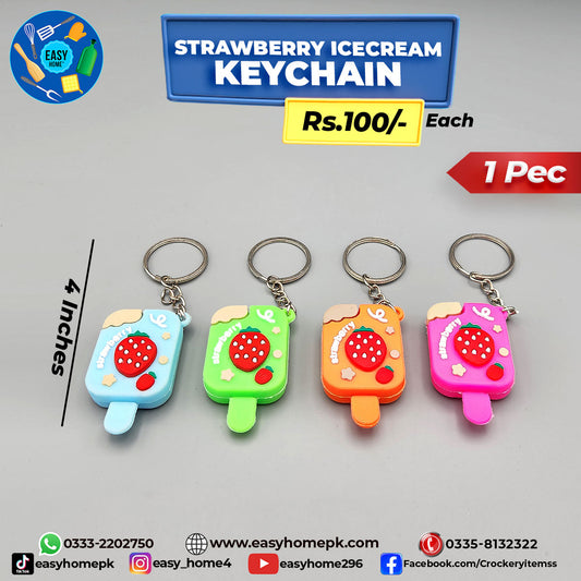 Strawberry Ice Cream Keychain