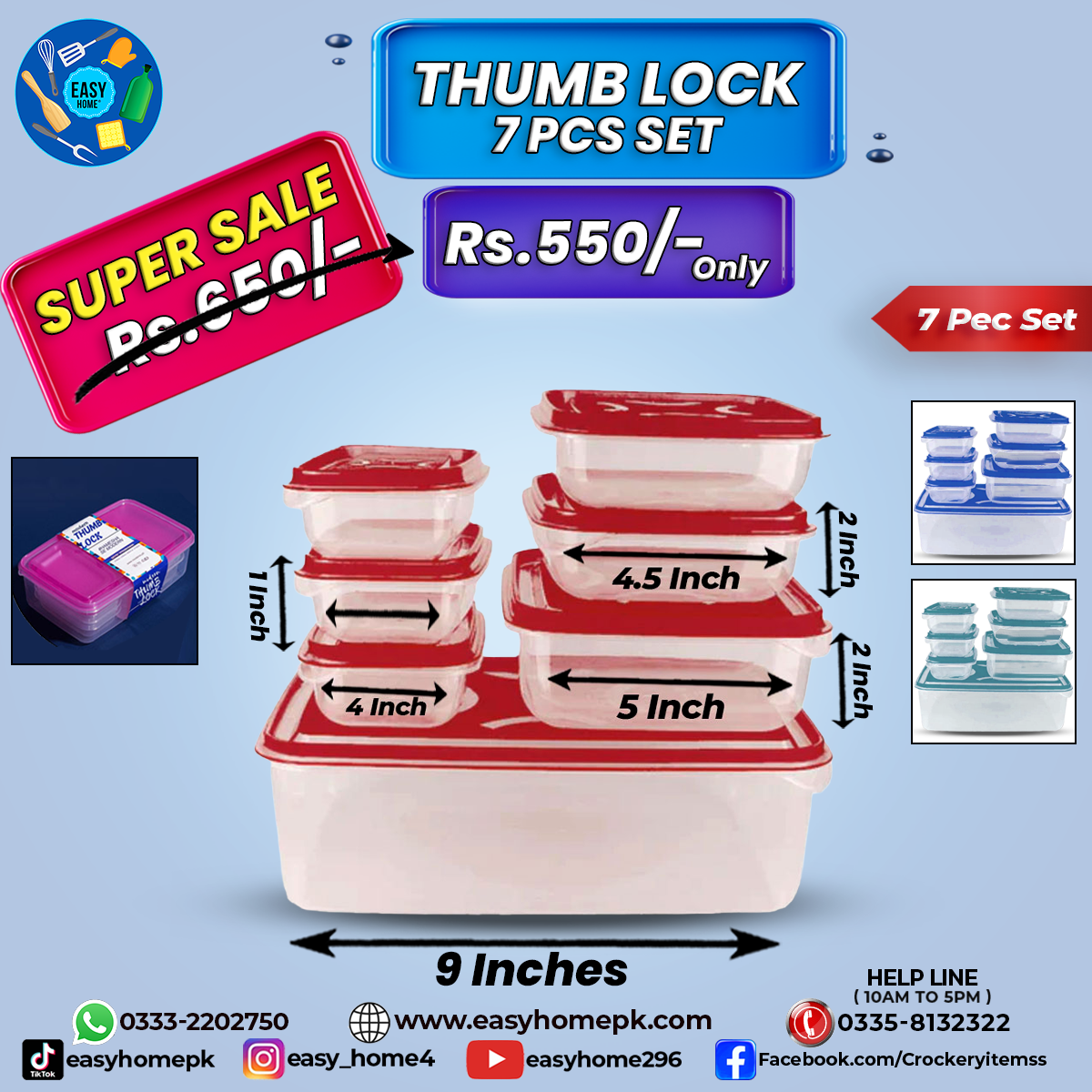 Plastic Thumb Lock Boxes – EASY HOME