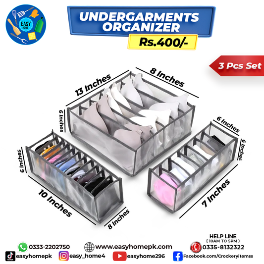 Undergarments Organizer 3 Pcs Set