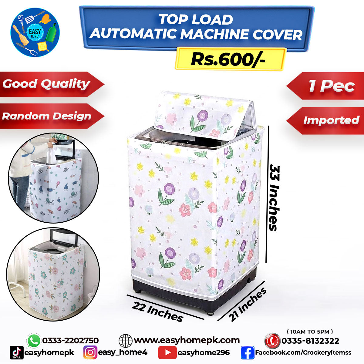 Top Load Automatic Washing Machine Cover