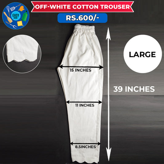 Off-White Ladies Cotton Trouser-Large